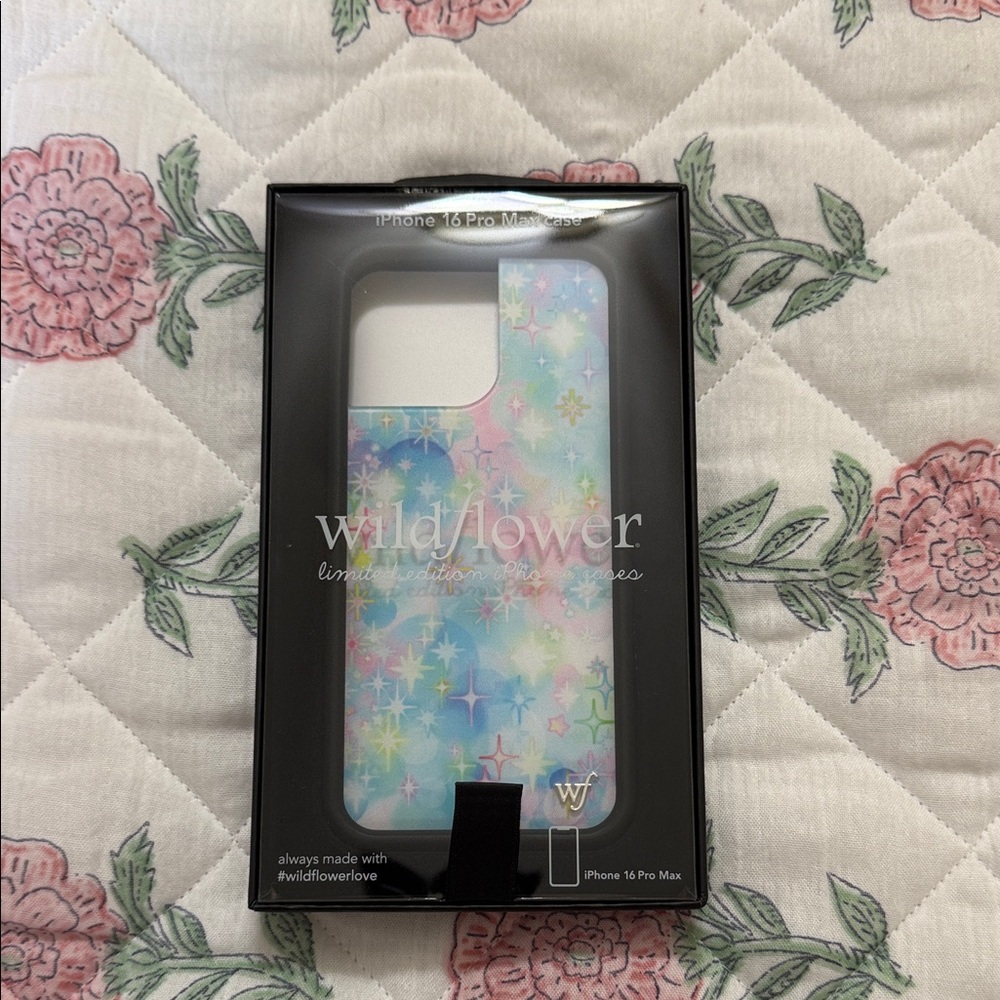 Wildflower Pastel Star Pattern iPhone 16 Pro Max Case - Blue, Pink, Green, Cream